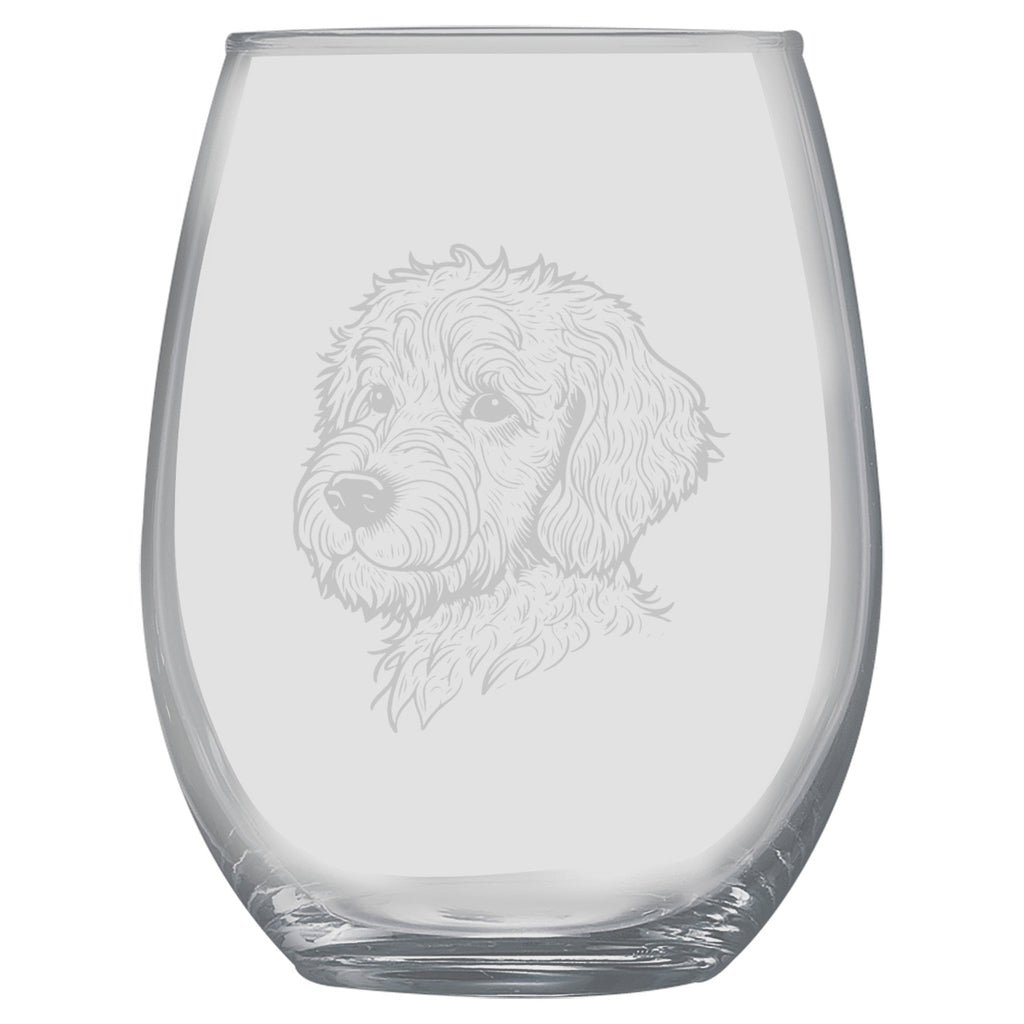 15oz Stemless Wine Glass -   Golden Doodle