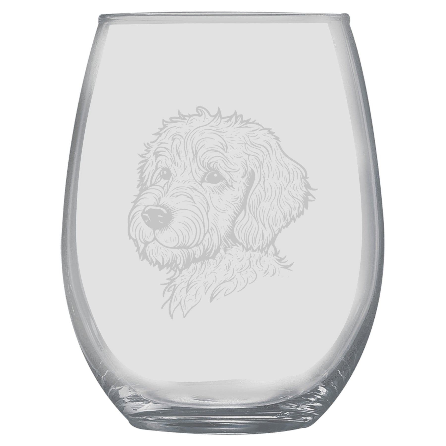 15oz Stemless Wine Glass -   Golden Doodle