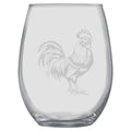 15oz Stemless Wine Glass -  Chicken