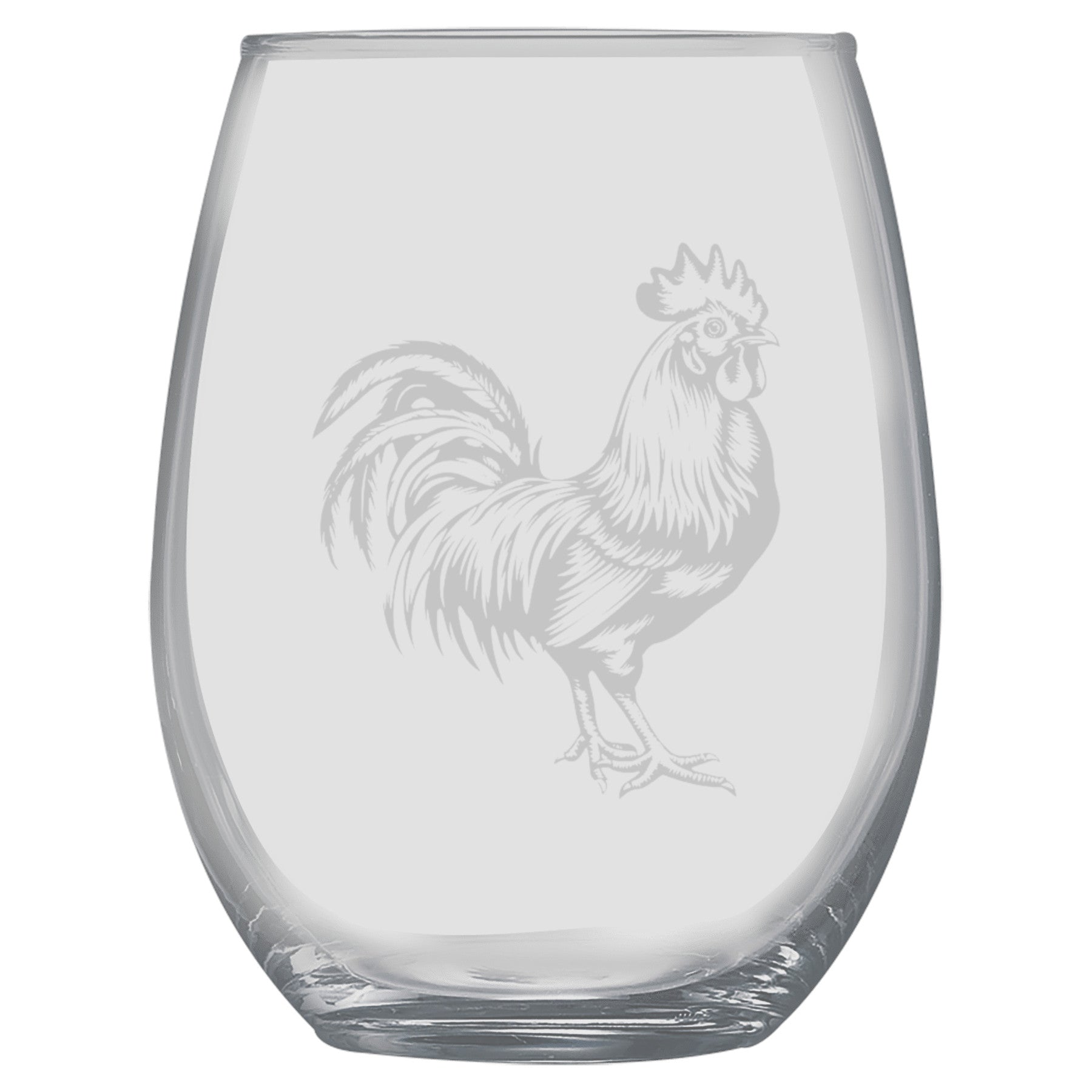 15oz Stemless Wine Glass -  Chicken