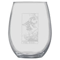 15oz Stemless Wine Glass - The Fool Tarot Card