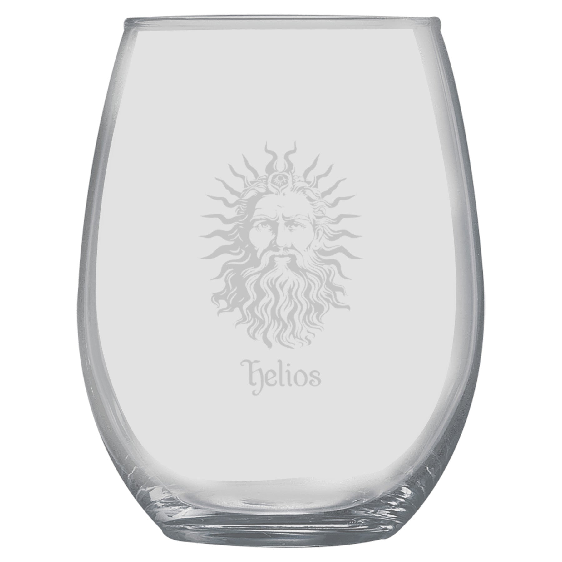 15oz Stemless Wine Glass -   Helios God of the Sun