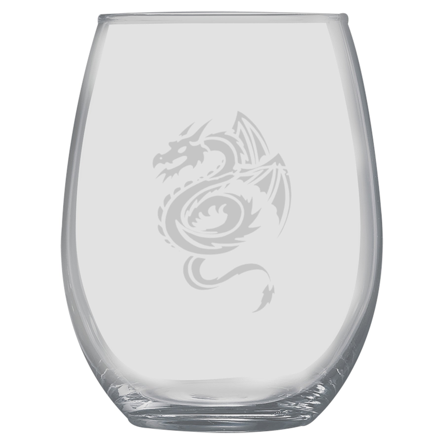 15oz Stemless Wine Glass -  Flying Dragon