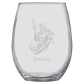 15oz Stemless Wine Glass - Poseidon God of the Sea