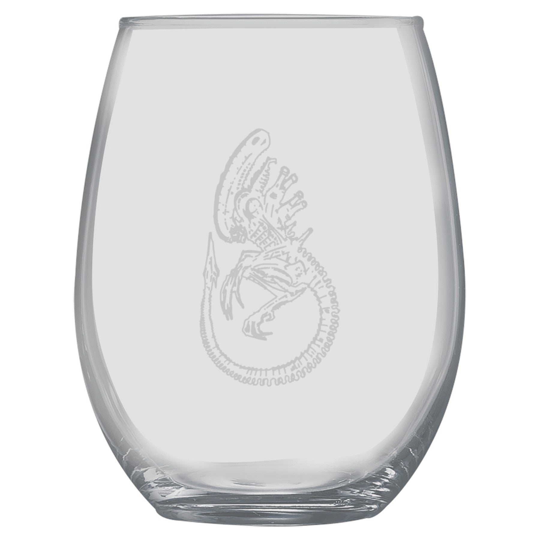 15oz Stemless Wine Glass -  Alien Fossil