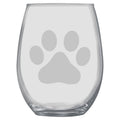 15oz Stemless Wine Glass -  Dog Paw