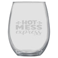 15oz Stemless Wine Glass -  Hot Mess Express
