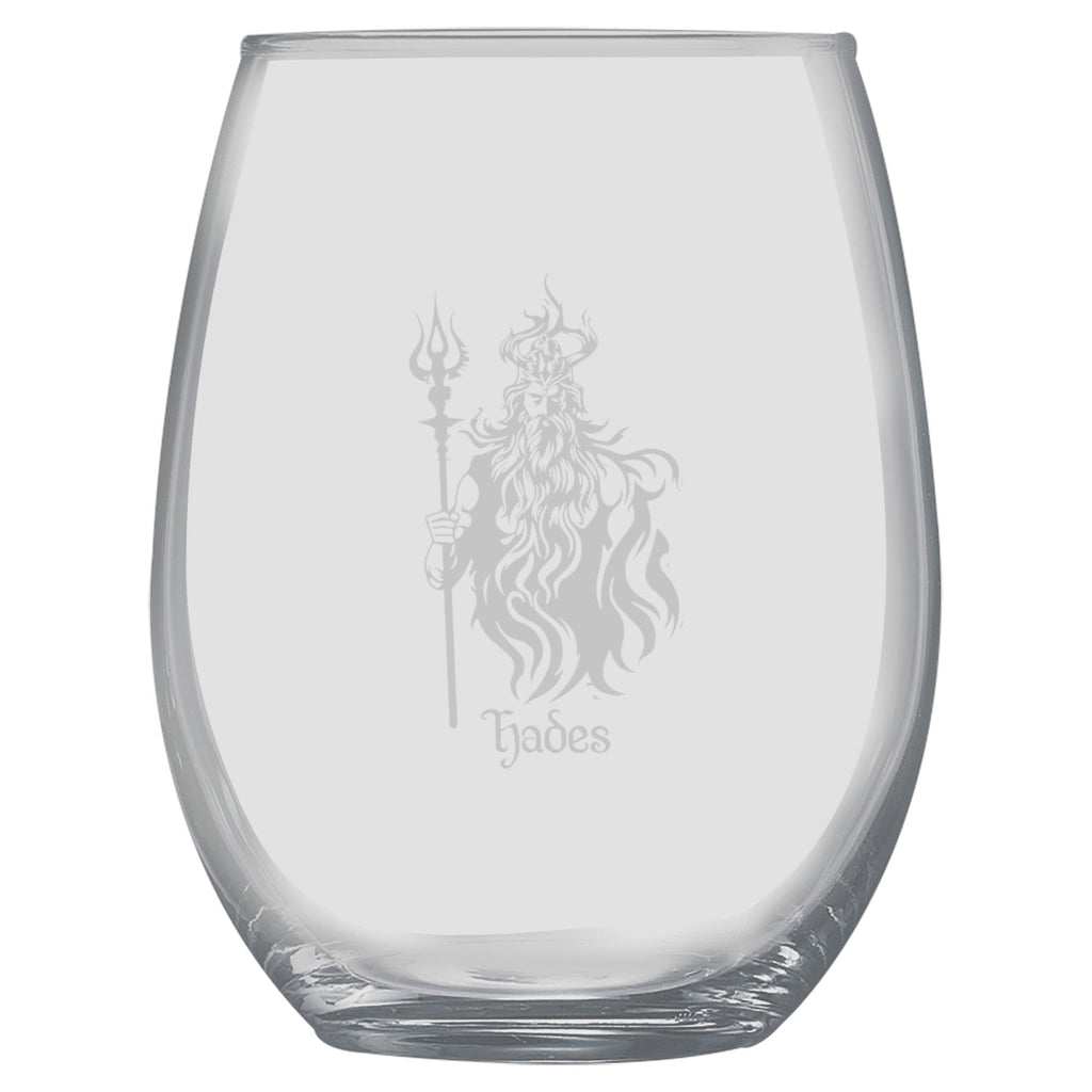 15oz Stemless Wine Glass -   Hades God of the Underworld