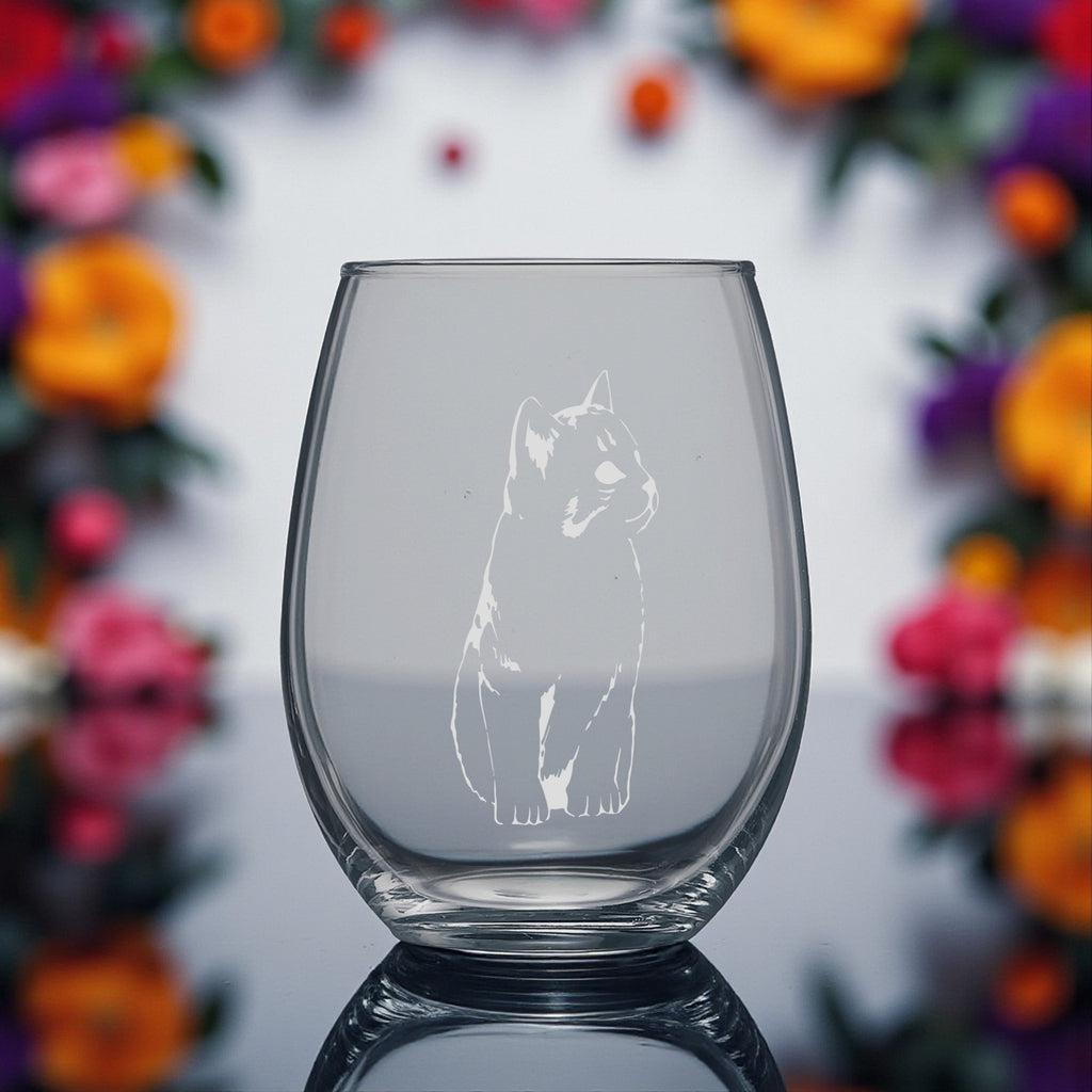 8oz Flask or 15oz Wine Glass - Kitten