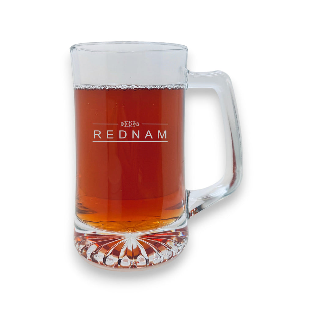 Personalized - 10oz Rocks glass and 25oz Beer mug with handle
