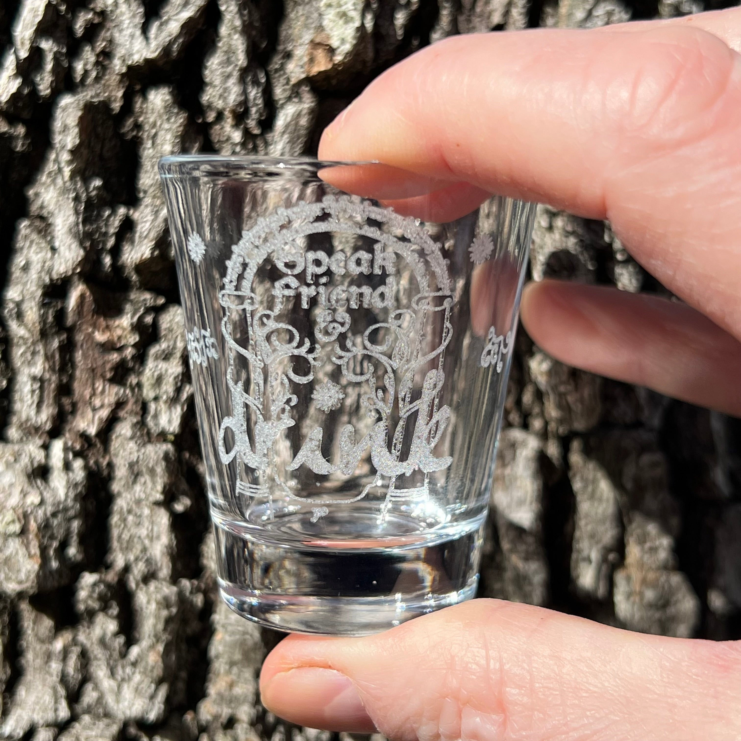 2oz Speak Friend and Drink Shotglass LASER