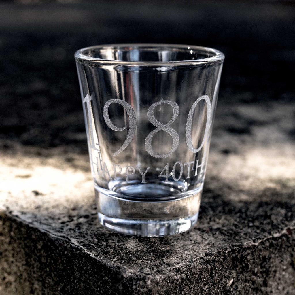 2oz 1980 Happy 40th Shot glass