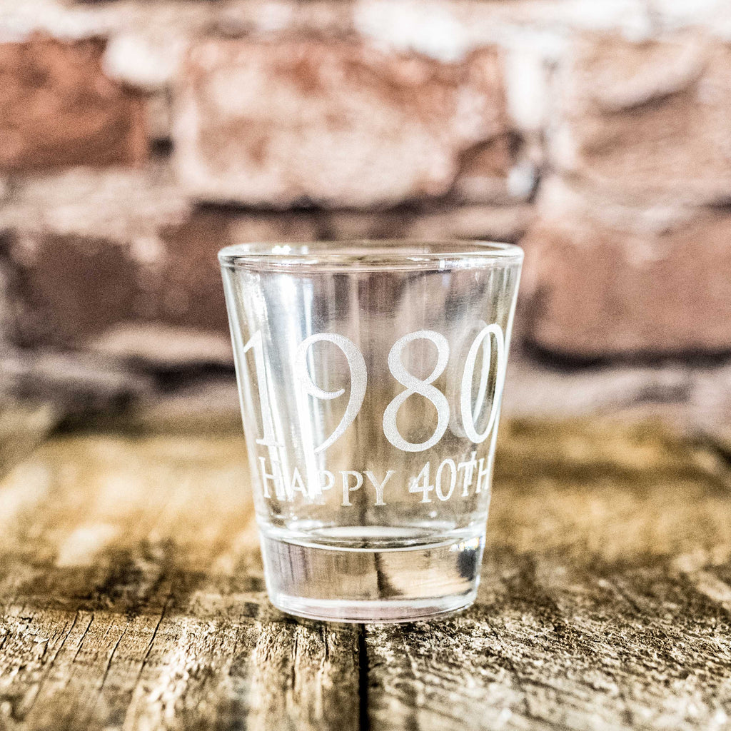 2oz 1980 Happy 40th Shot glass