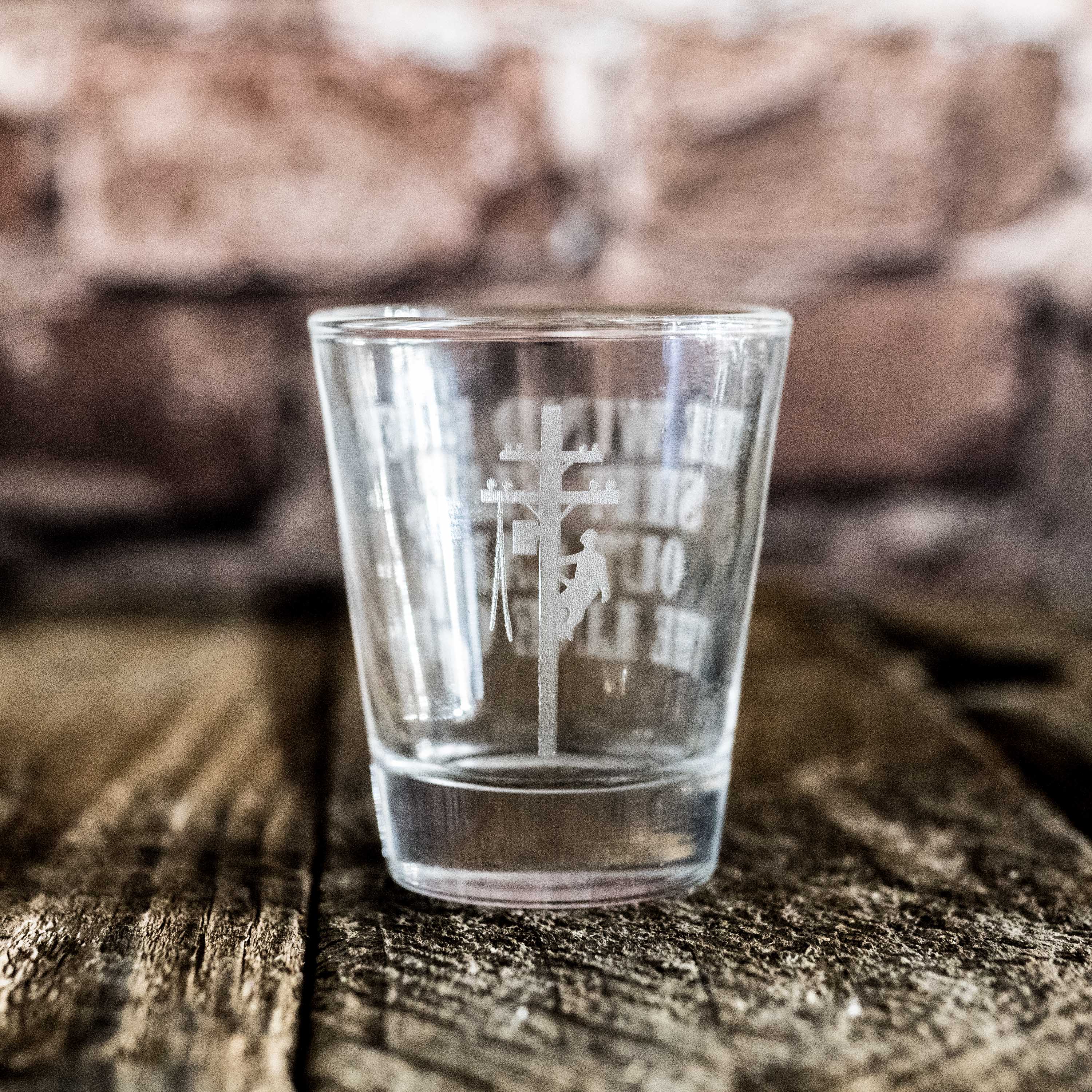 2oz Lineman Poem Shot glass
