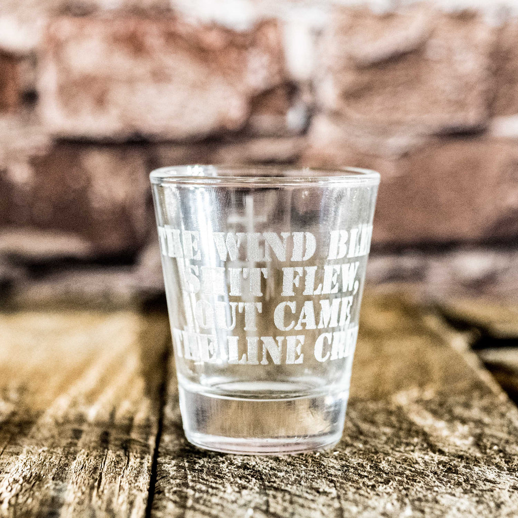 2oz Lineman Poem Shot glass