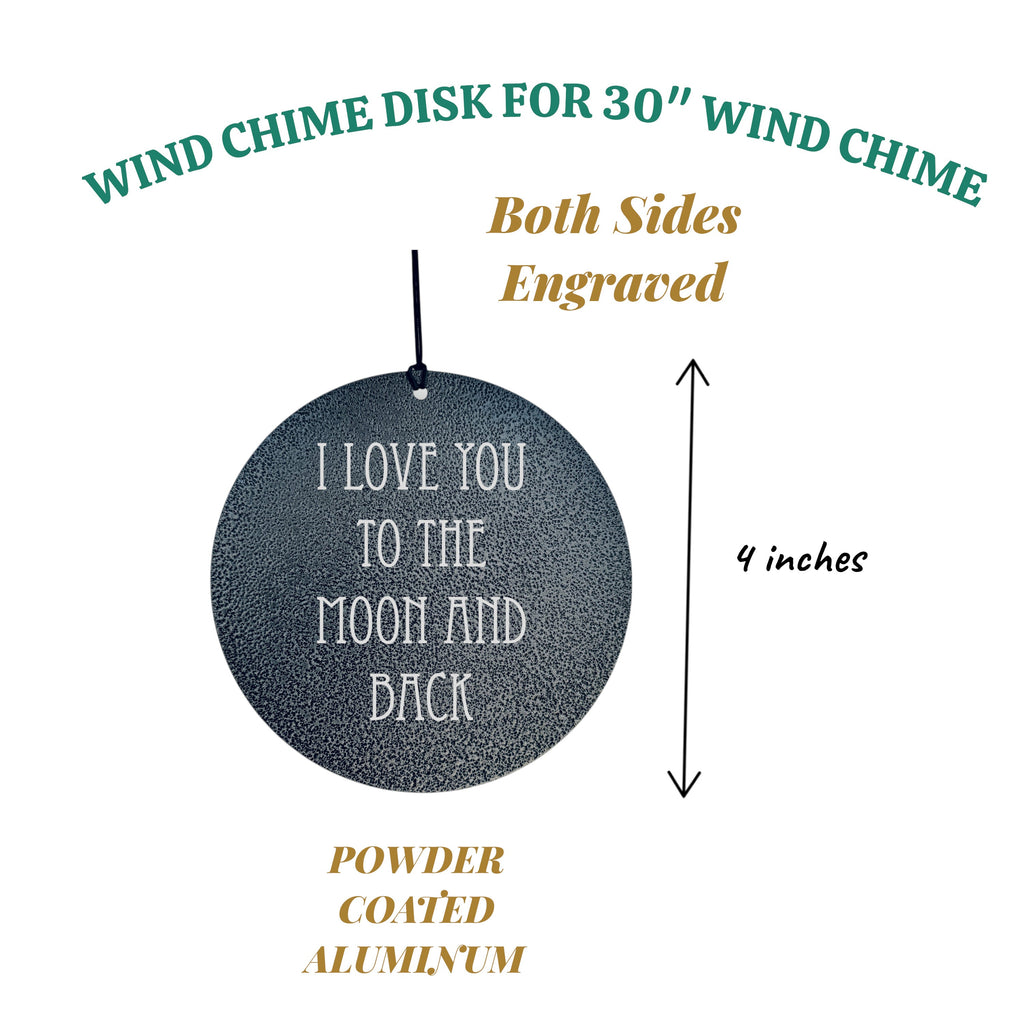 Wind Chime - I love you to the moon and back - Black powder coated