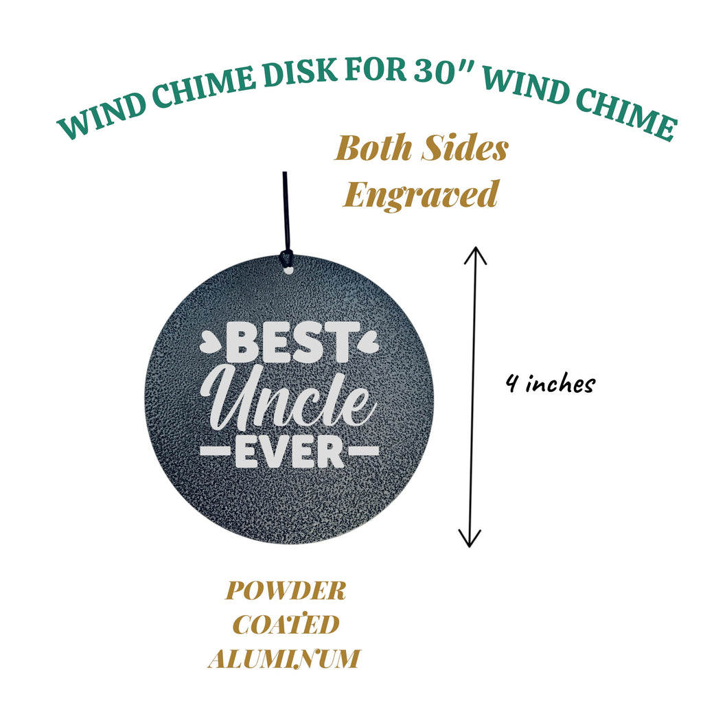 Wind Chime - Best Uncle Ever - Black powder coated
