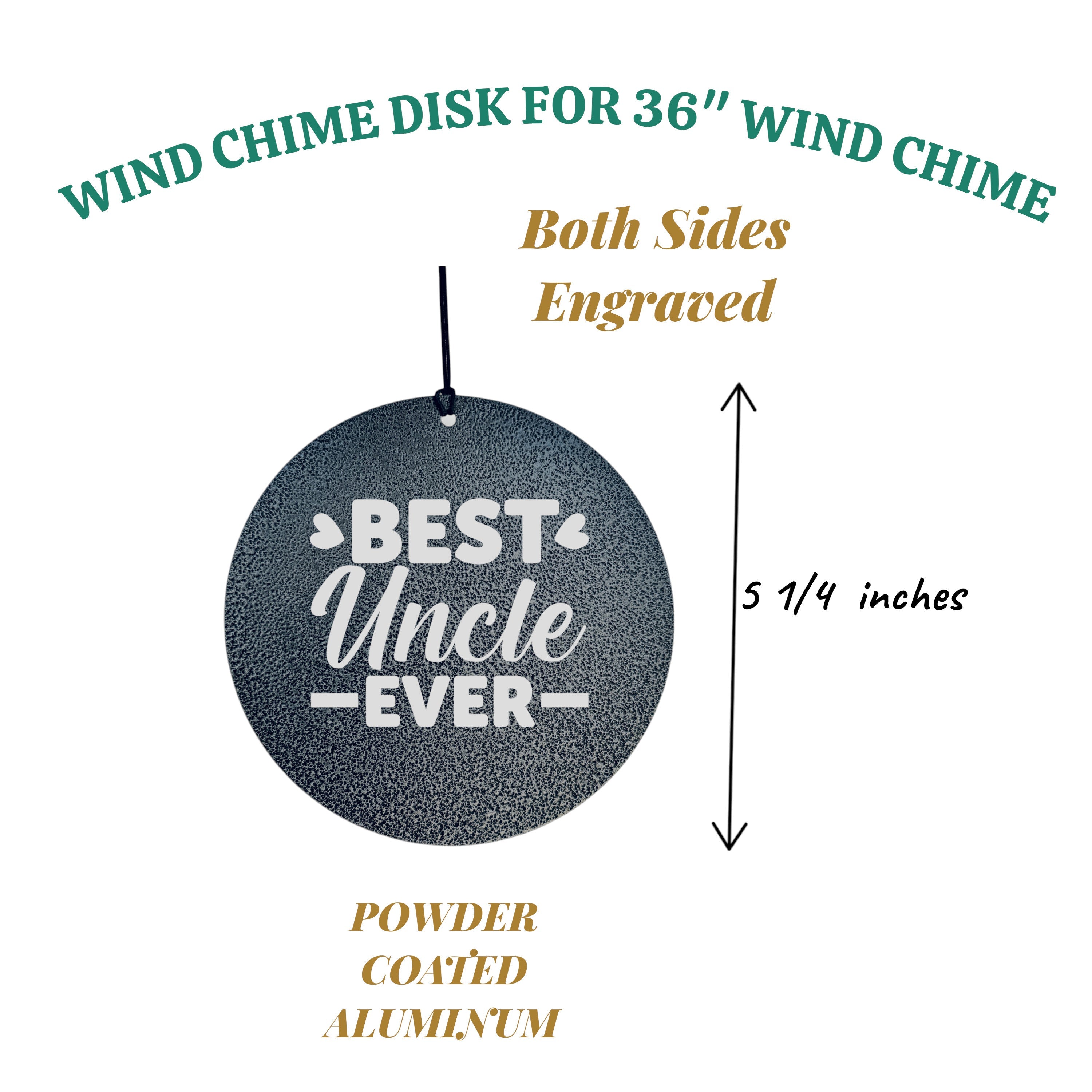 Wind Chime - Best Uncle Ever - Black powder coated
