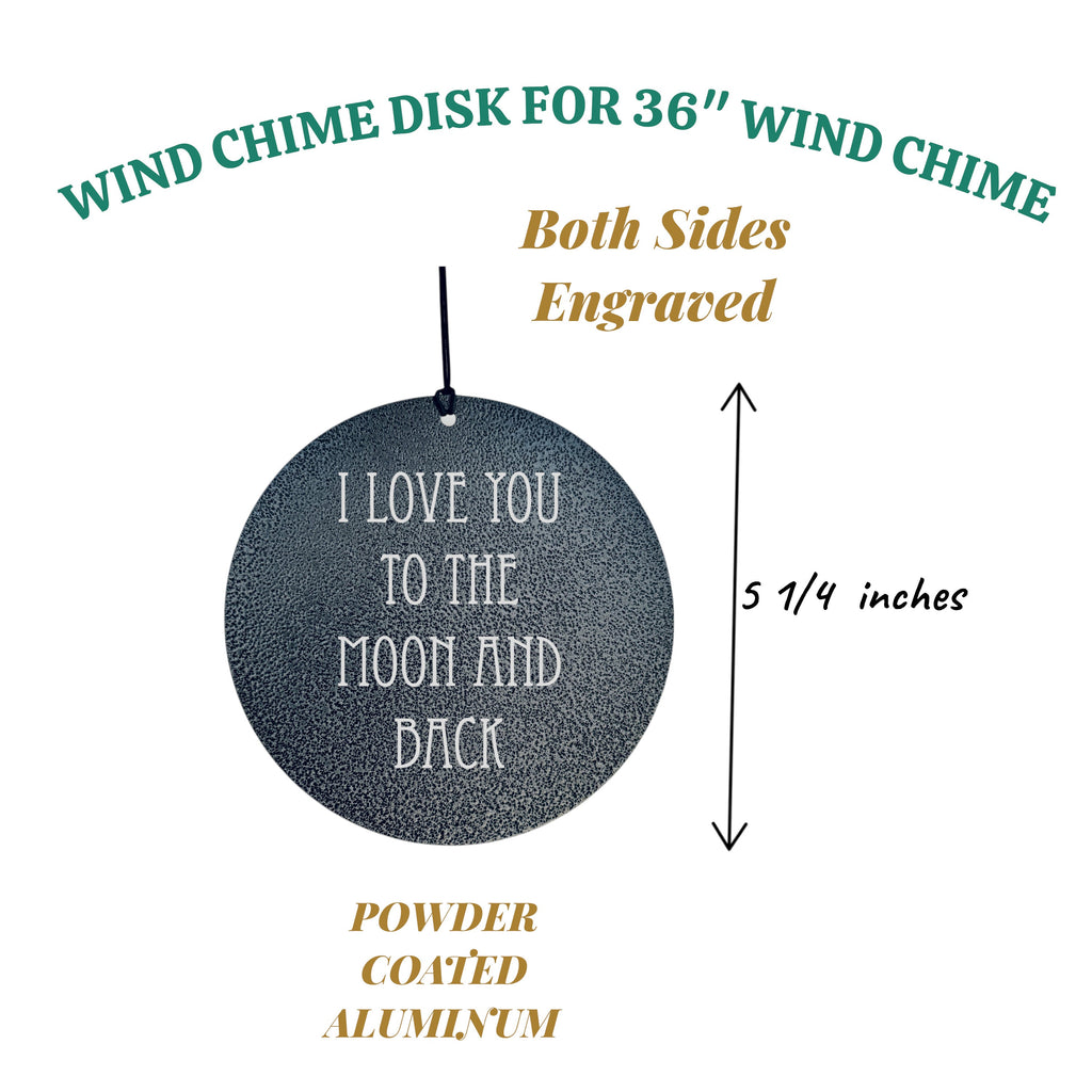 Wind Chime - I love you to the moon and back - Black powder coated