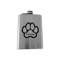 8oz Custom Dog Paw Print with your Pup's Name SS Flask