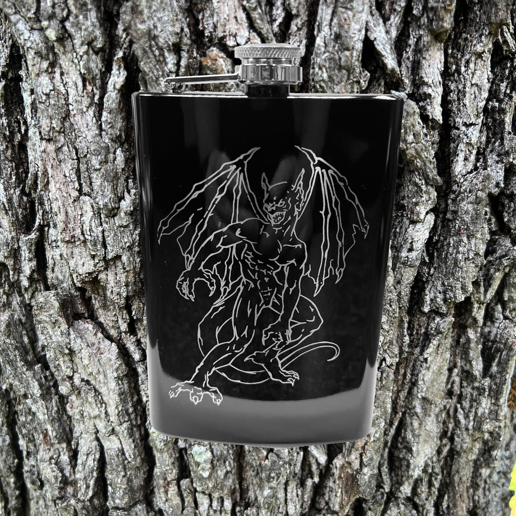 8oz Gargoyle BLACK Flask