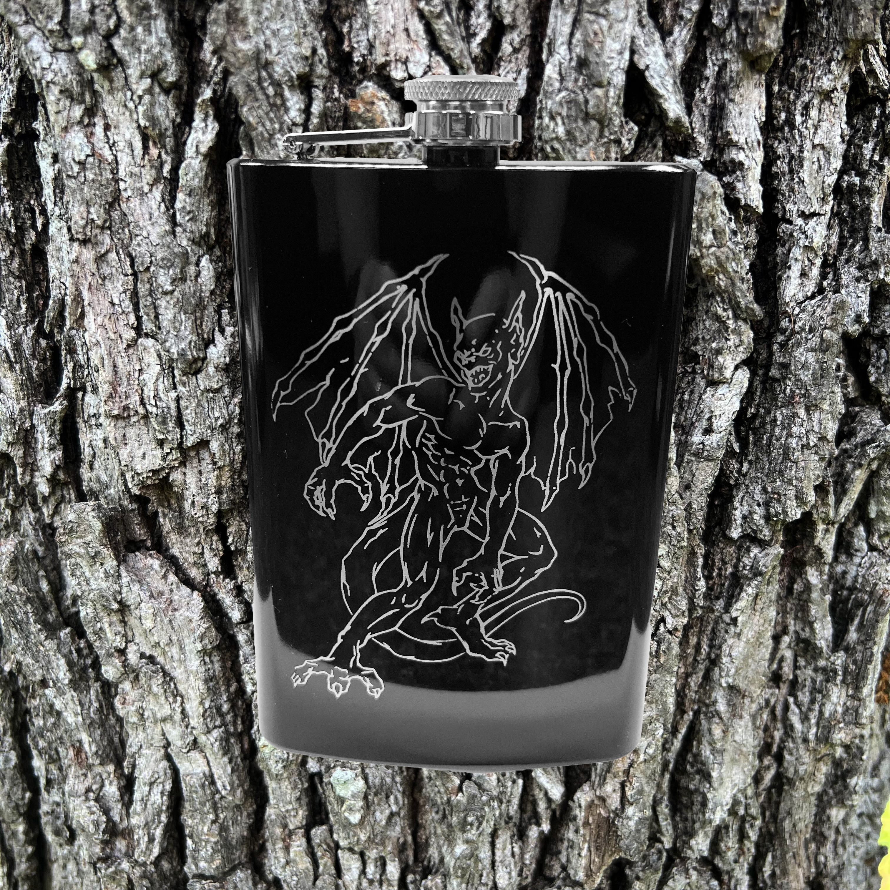 8oz Gargoyle BLACK Flask