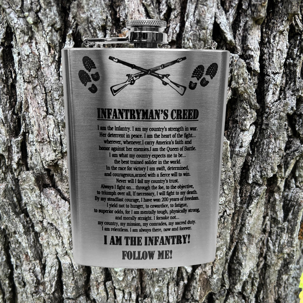 8oz Infantrymans Creed Stainless Steel Flask