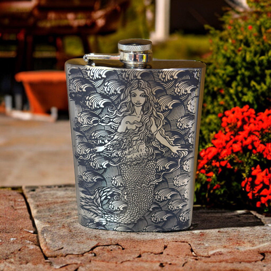 8oz Mermaid Stainless Steel Flask