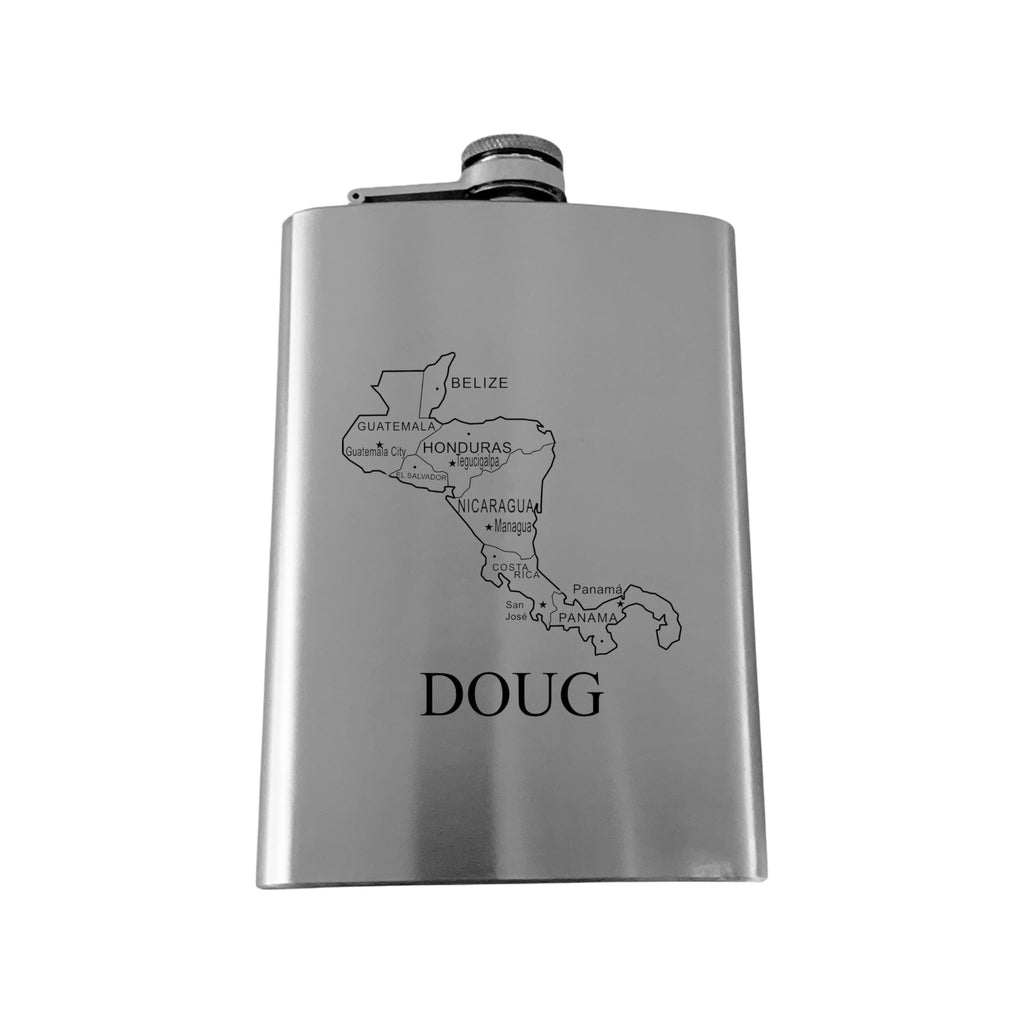 8oz Flask - Central America PERSONALIZED Stainless Steel