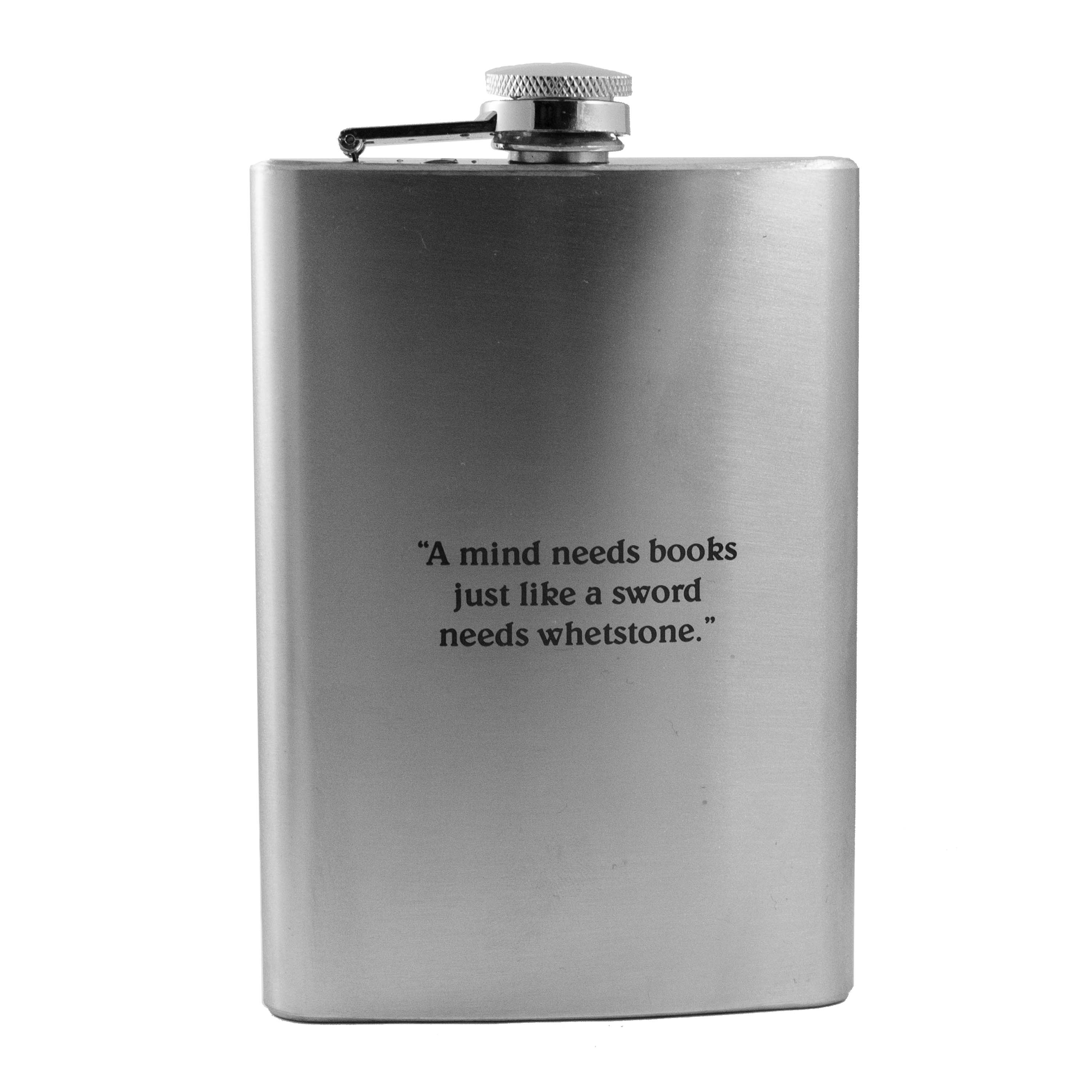 8oz A Mind Needs Books Stainless Steel Flask