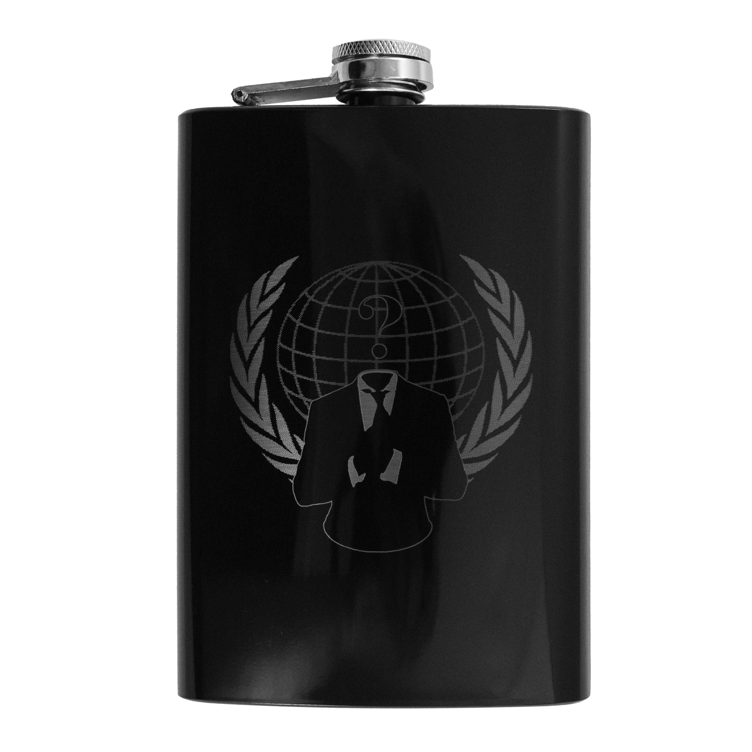 8oz BLACK Anonymous Flask