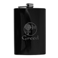 8oz BLACK Seven Deadly Sins GREED Flask