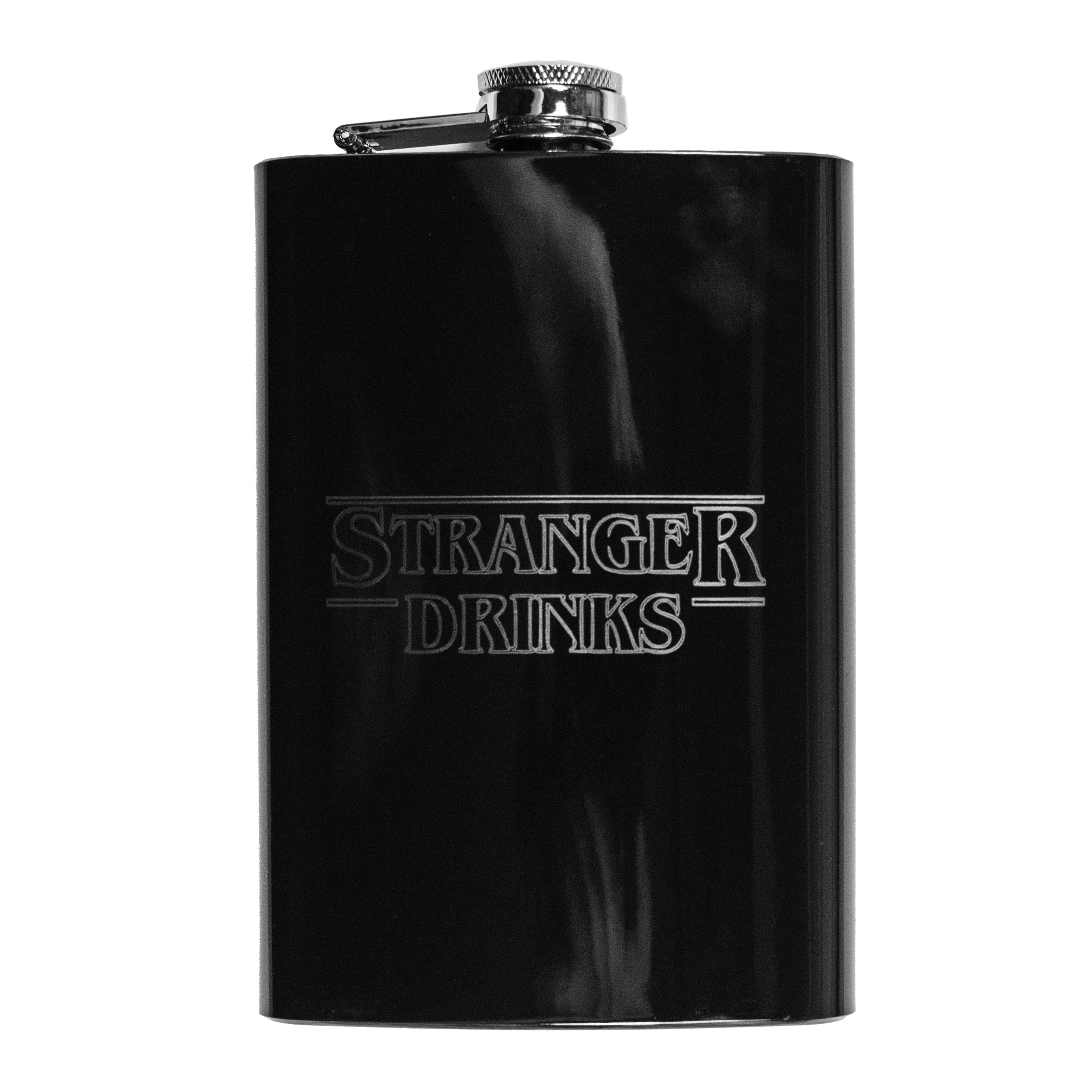 8oz BLACK Stranger Drinks Flask