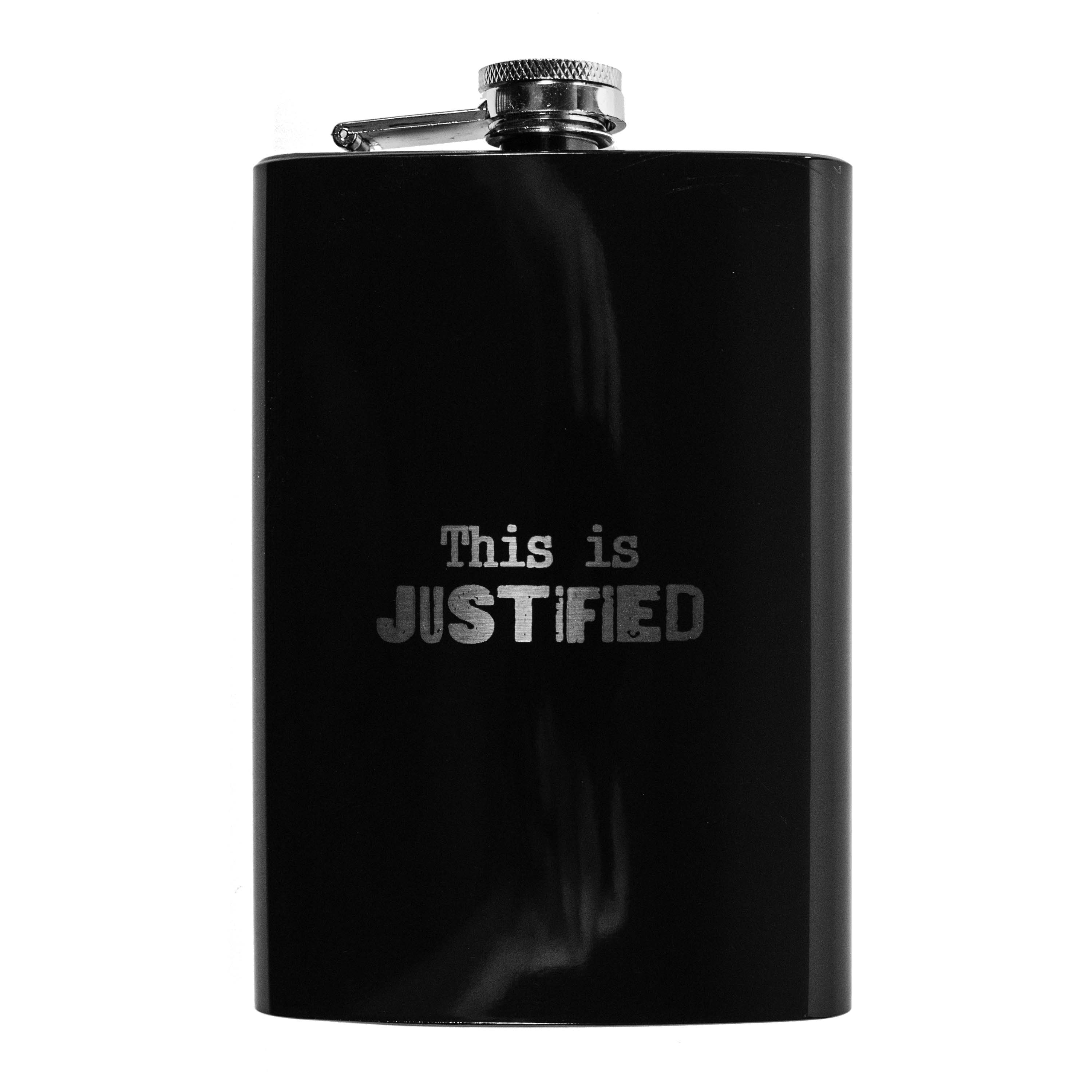 8oz BLACK This is Justified Flask