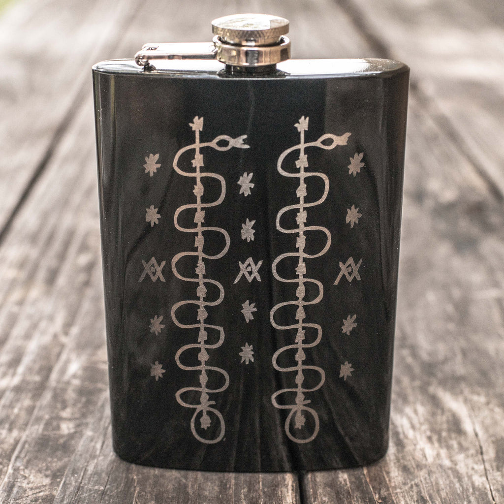 8oz BLACK Voodoo Snakes Flask