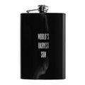 8oz BLACK World's Okayest Son Flask