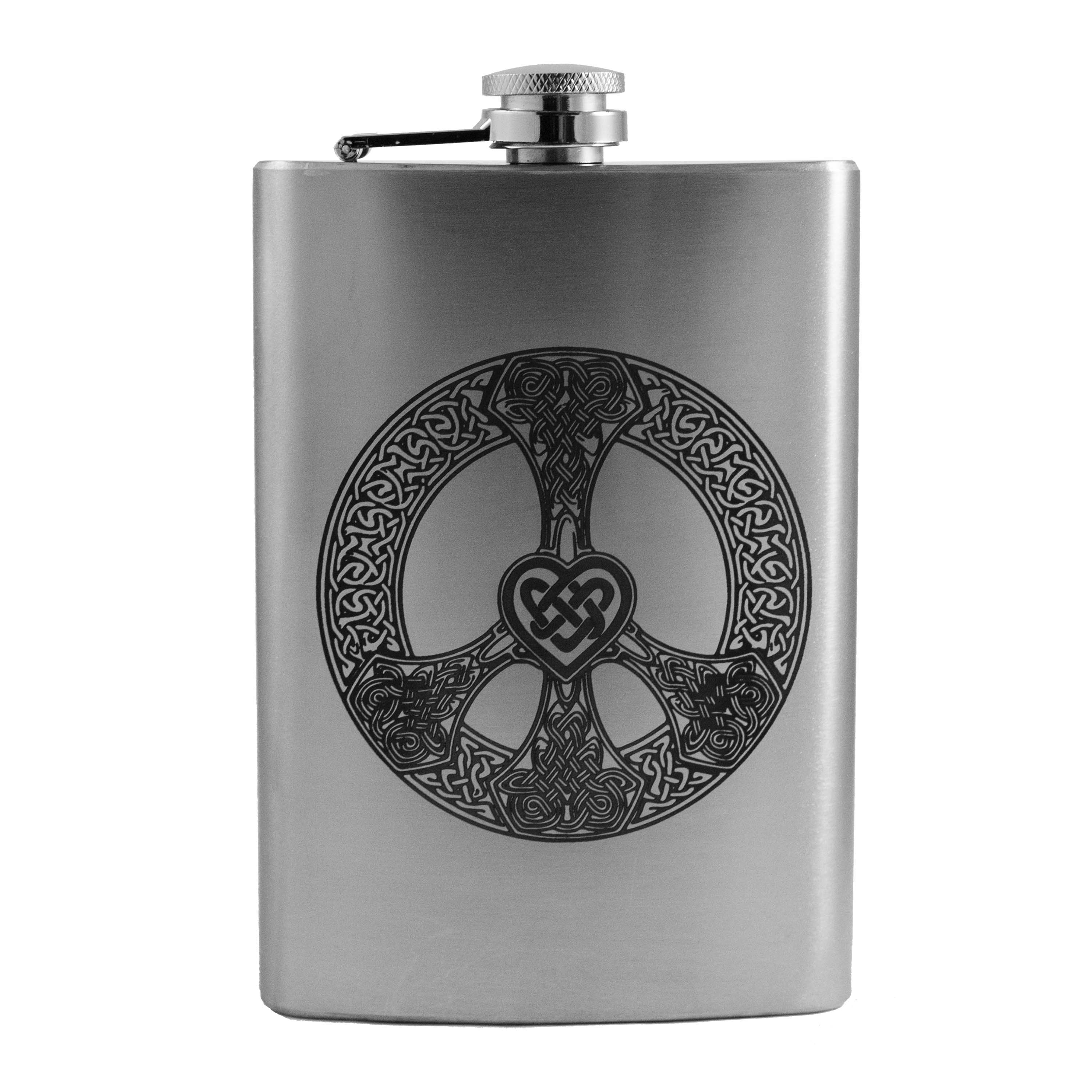 8oz Celtic Love and Peace Stainless Steel Flask