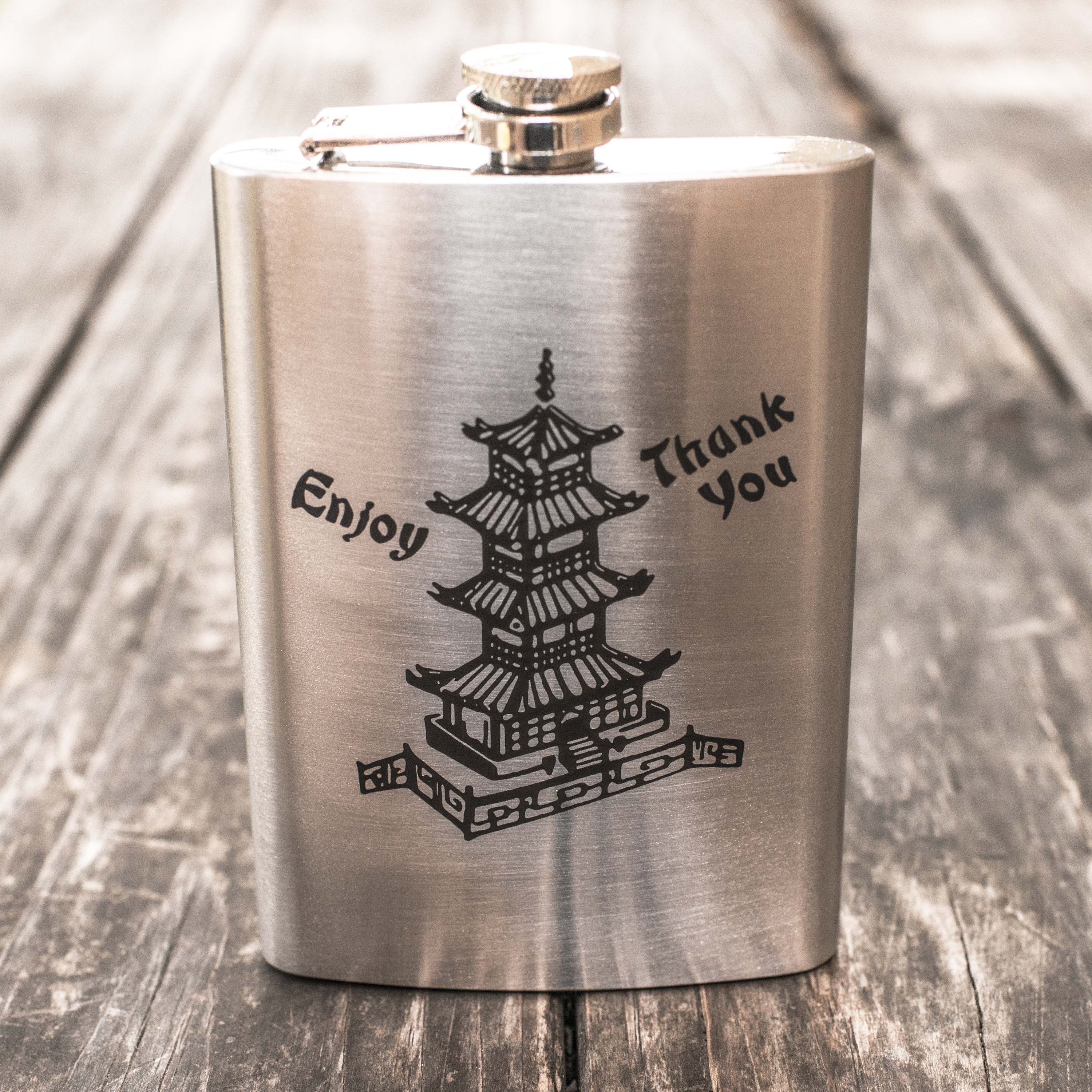 8oz Chinese Take-Out Stainless Steel Flask