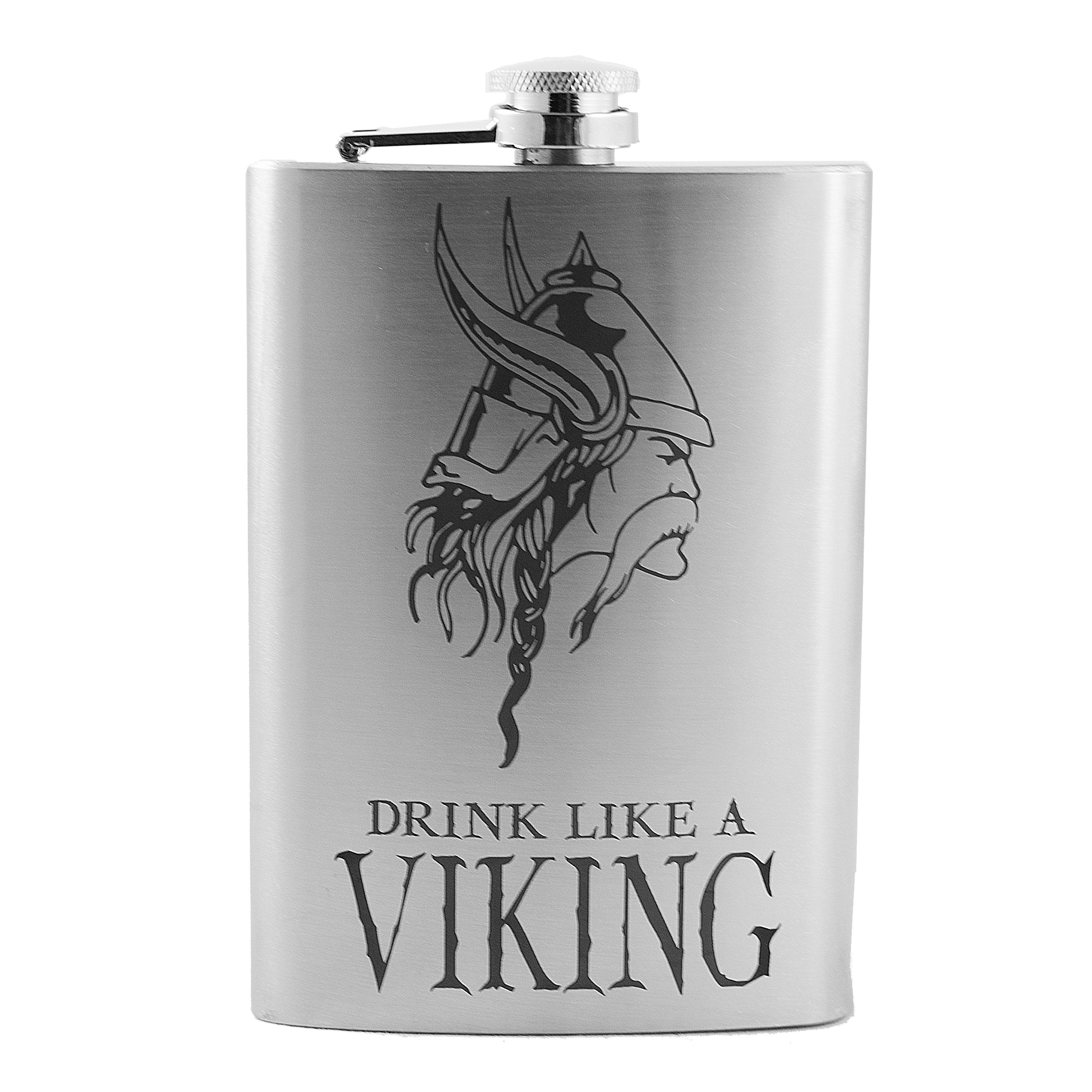 8oz Drink Like a Viking Stainless Steel Flask