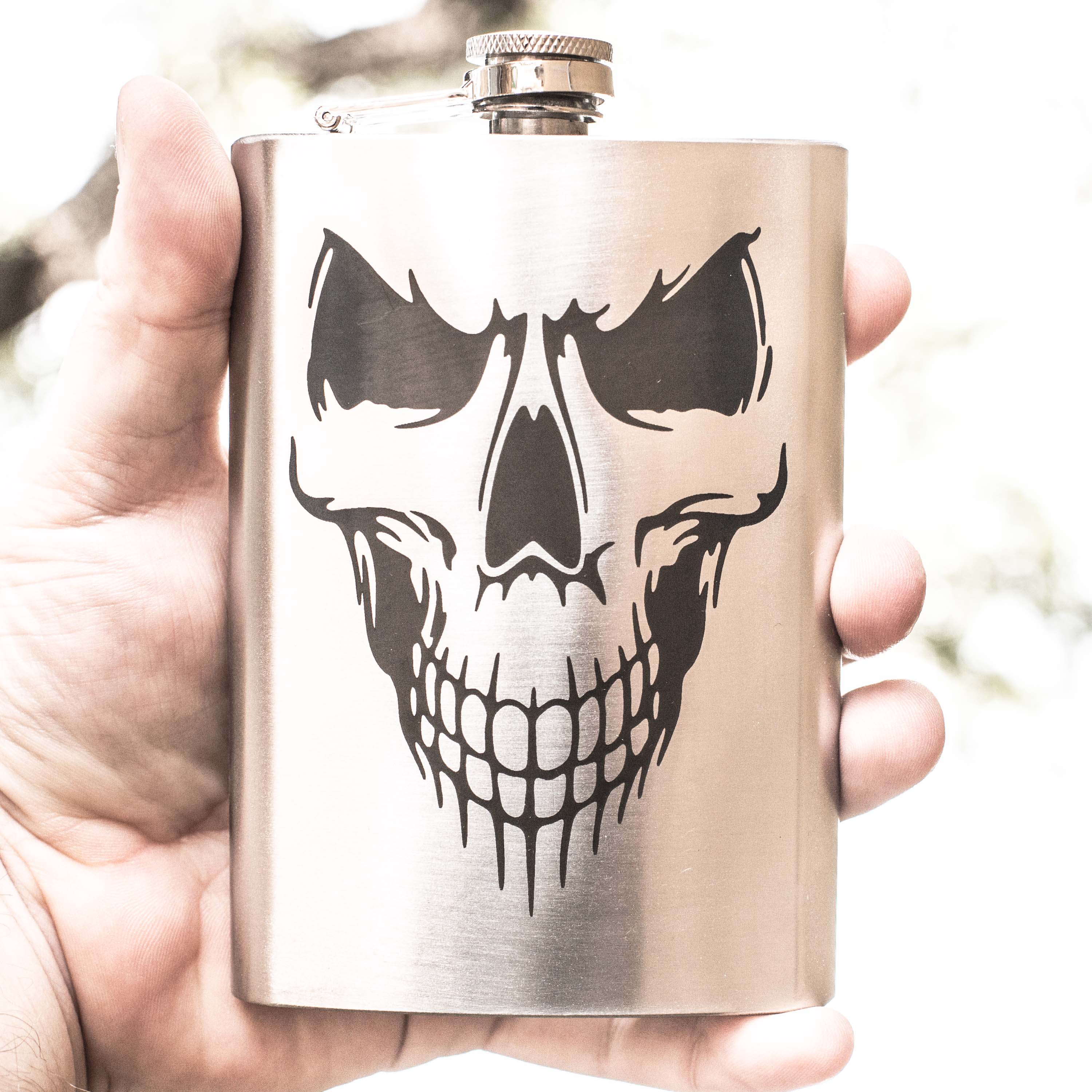 8oz Evil Skull Stainless Steel Flask