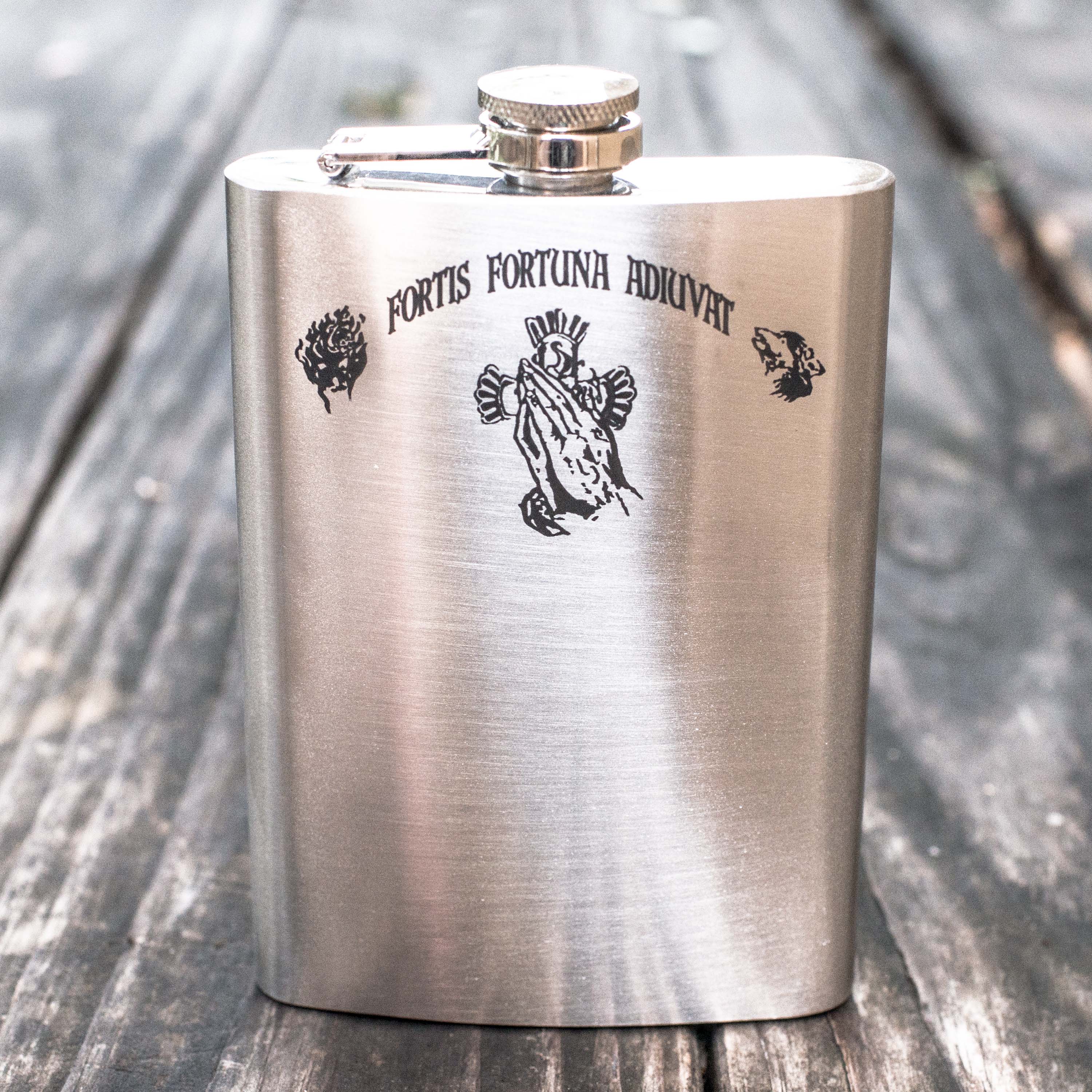 8oz Fortis Fortuna Adiuvat Stainless Steel Flask