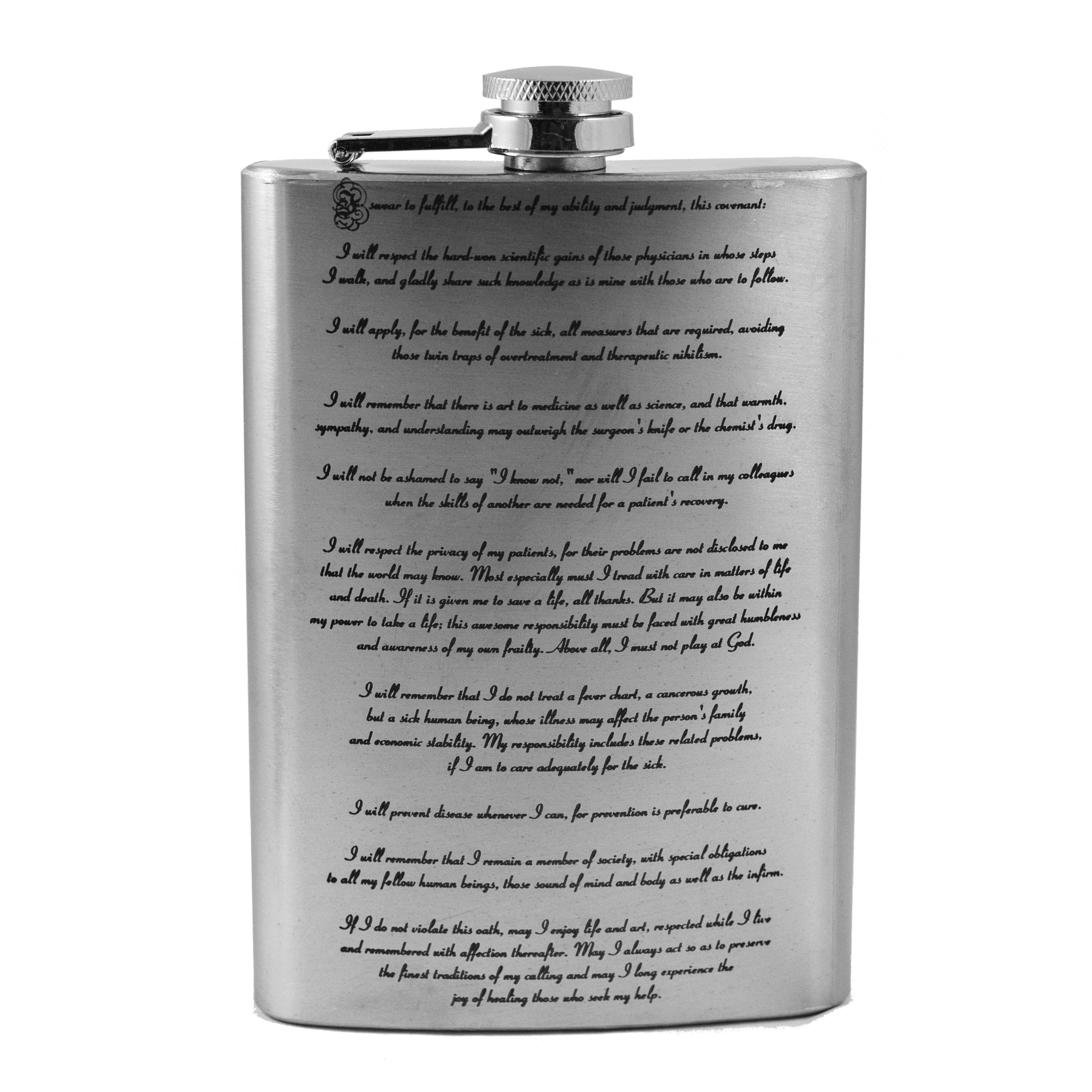 8oz Hippocratic Oath Stainless Steel Flask