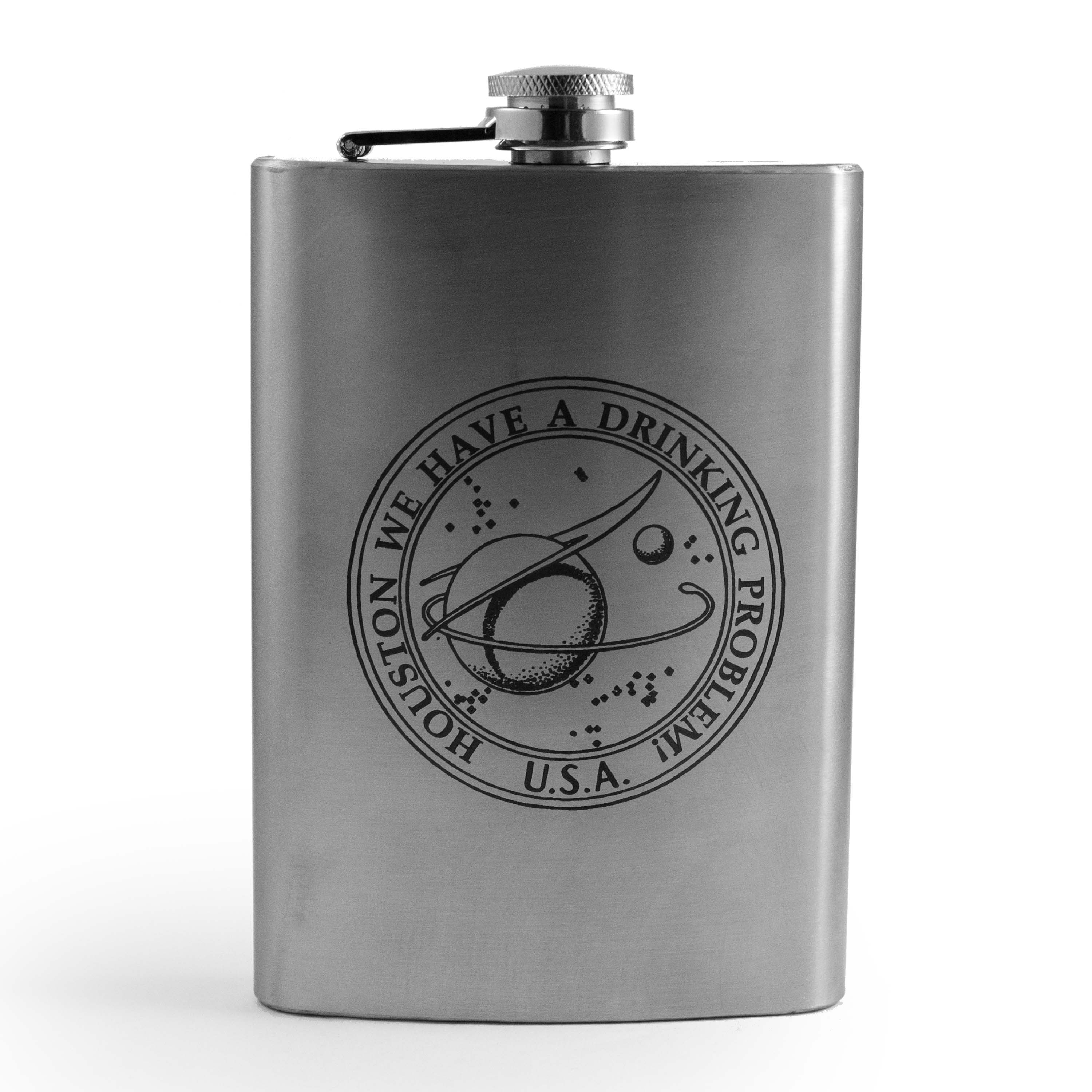 8oz Houston We Have a Drinking Problem Stainless Steel Flask