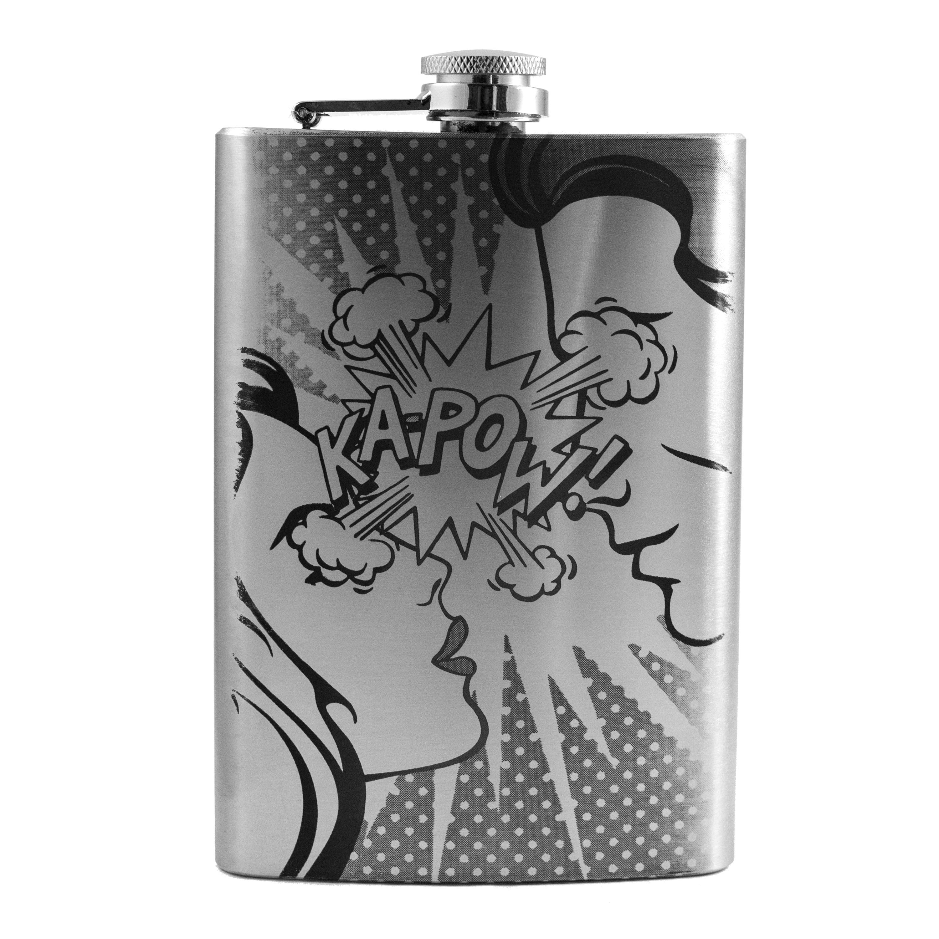 8oz Ka-Pow Stainless Steel Flask
