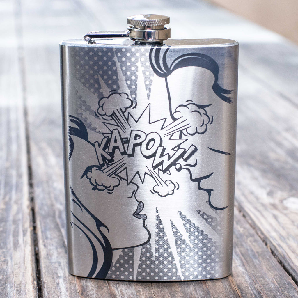 8oz Ka-Pow Stainless Steel Flask