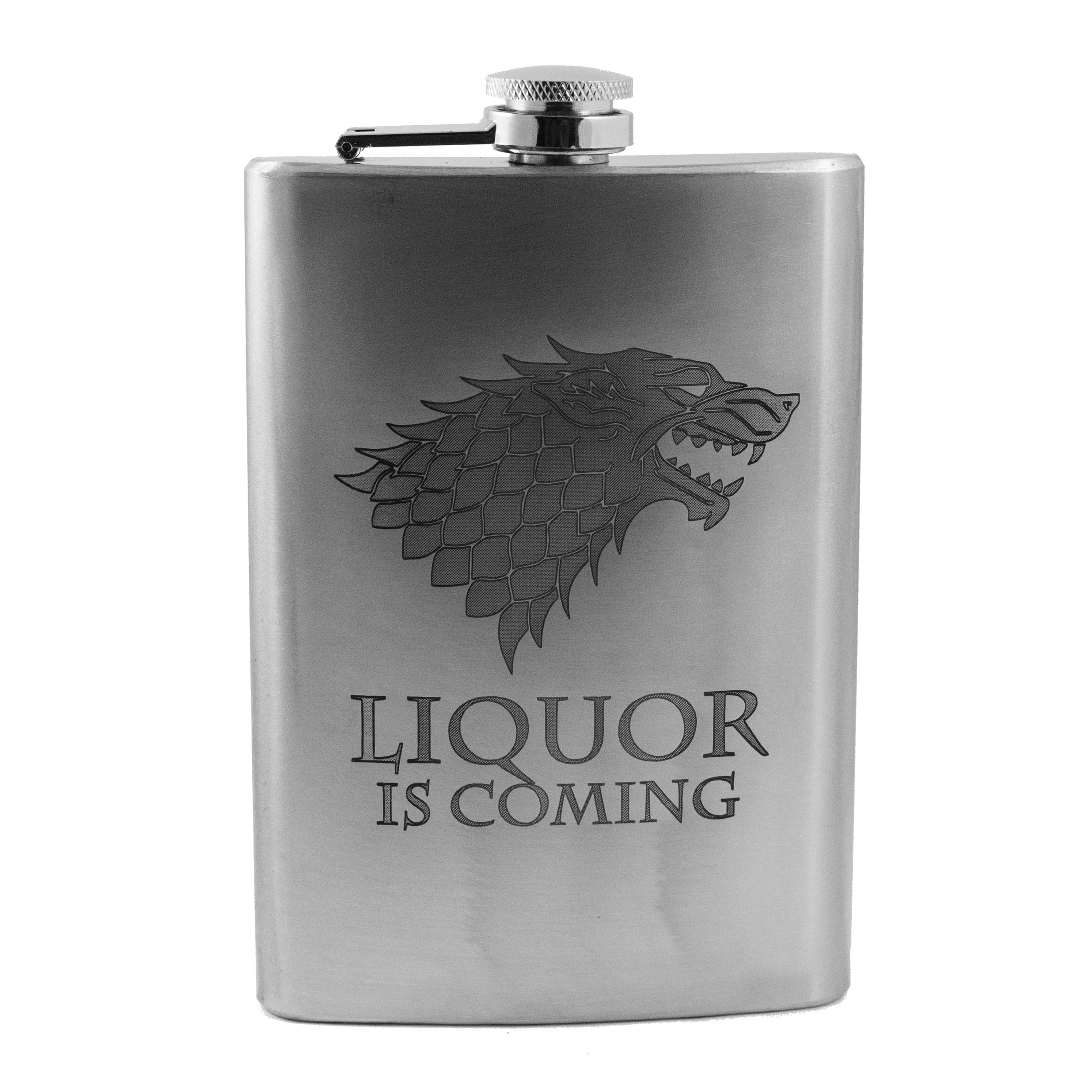 8oz Liquor Is Coming Stainless Steel Flask