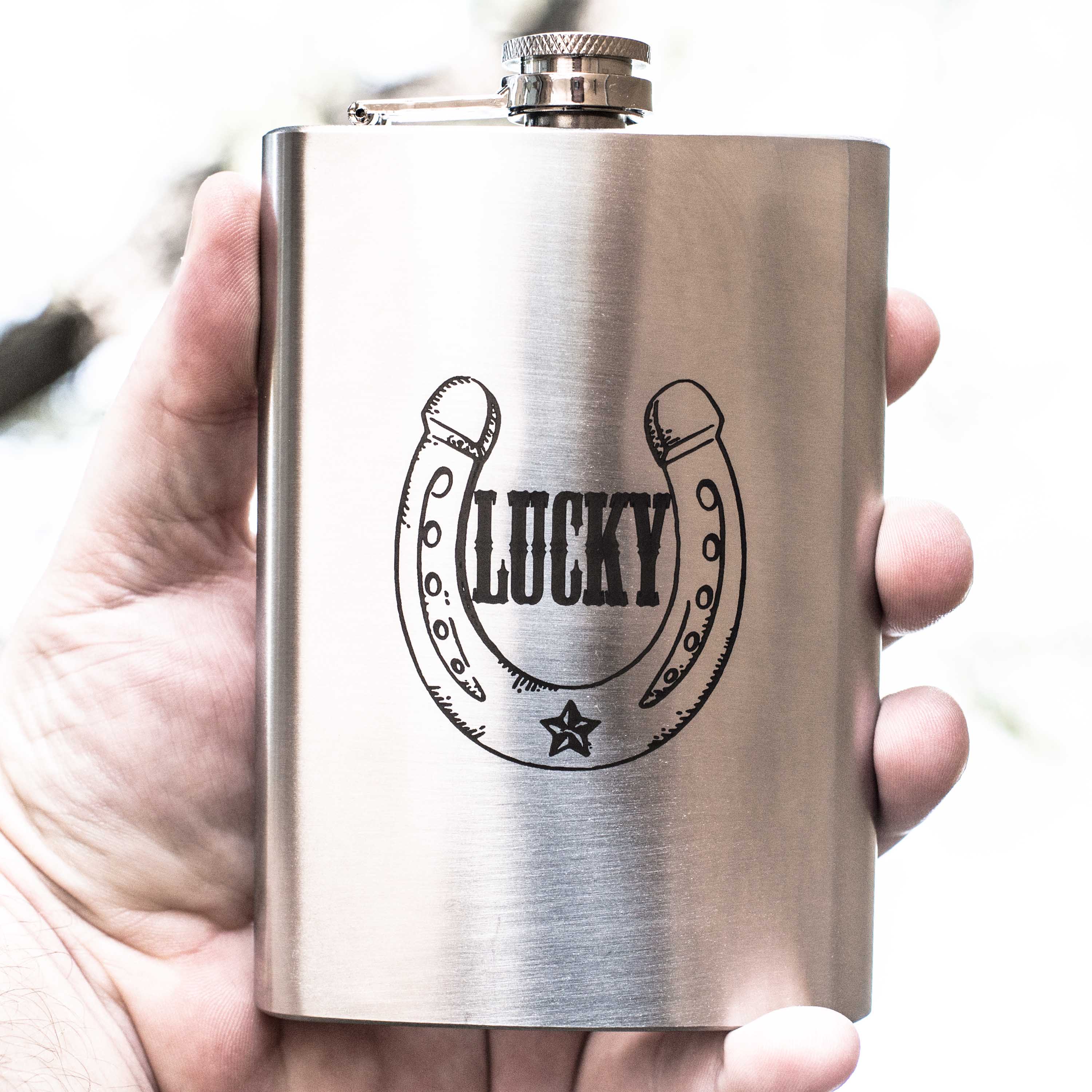 8oz Lucky - Horseshoe Stainless Steel Flask