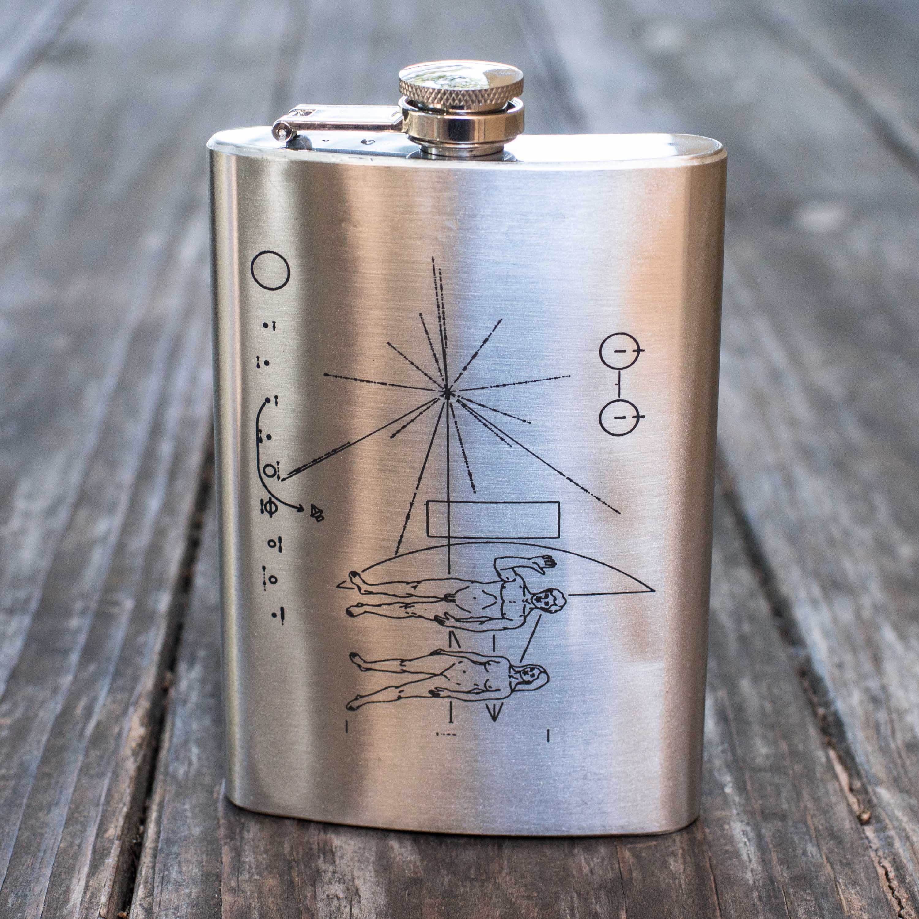 8oz Pioneer Message Stainless Steel Flask
