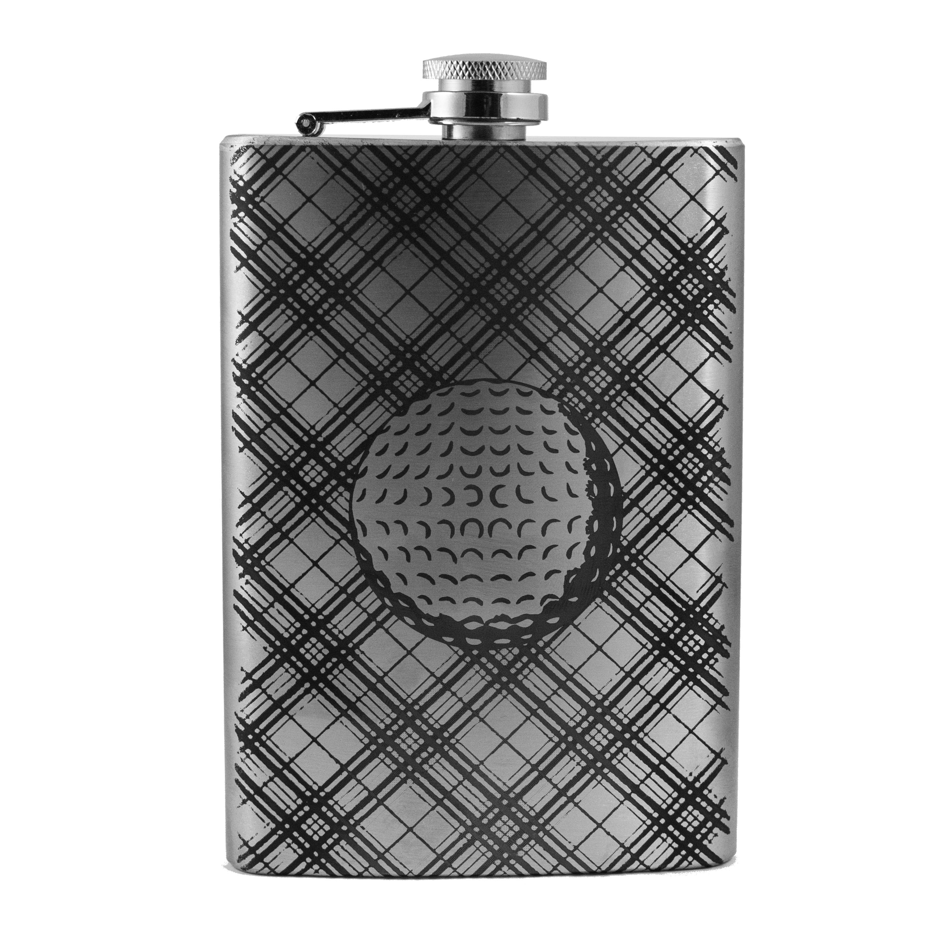 8oz Plaid Golf Stainless Steel Flask