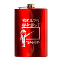 8oz RED World's Okayest Teacher Flask